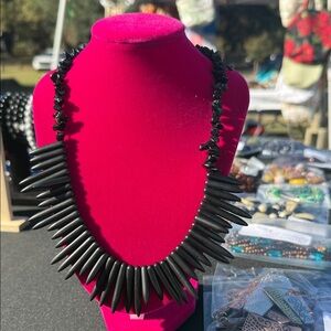 Elegant Black Spike Necklace